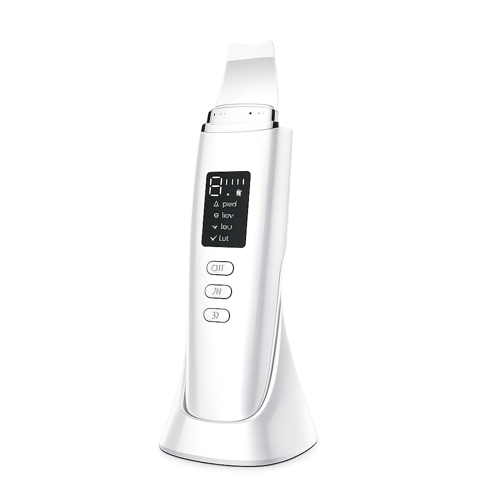 Ultrasonic Skin Scrubber – Deep Pore Cleaner, Blackhead Remover & Facial Spatula with 4 Cleaning Modes, Rechargeable Face Cleansing Device